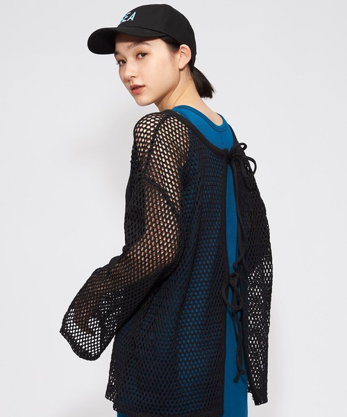 FOREVER 21(フォーエバー トゥエンティーワン)の「2WAYメッシュプルオーバー(カーディガン/ボレロ・レディース・ブラック/オフホワイト/カーキ・FREE)」の11枚目の写真