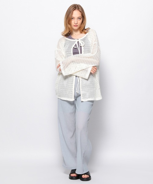 FOREVER 21(フォーエバー トゥエンティーワン)の「2WAYメッシュプルオーバー(カーディガン/ボレロ・レディース・ブラック/オフホワイト/カーキ・FREE)」の22枚目の写真