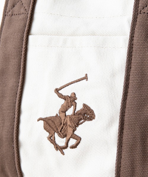 BEVERLY HILLS POLO CLUB(ビバリーヒルズポロクラブ)の「【BEVERLY HILLS POLO CLUB/ビバリーヒルズポロクラブ 】【便利な3部屋仕切り】キャンバス ミニトートバッグ ブランド ロゴ ポニー 刺繍 BHPC ハンドバッグ ランチバッグ(トートバッグ・レディース・ベージュ/ネイビー/サックスブルー/ブラウン/ブラック/インディゴブルー・FREE)」の13枚目の写真