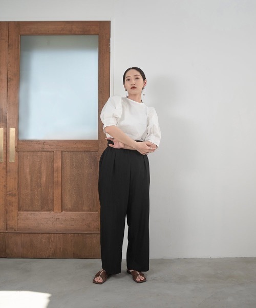 lawgy（ラウジー）の「design shoulder blouse（シャツ/ブラウス・レディース・ホワイト/ブルー・FREE）」の20枚目の写真