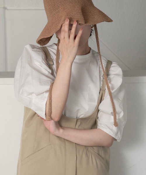 lawgy（ラウジー）の「design shoulder blouse（シャツ/ブラウス・レディース・ホワイト/ブルー・FREE）」の22枚目の写真