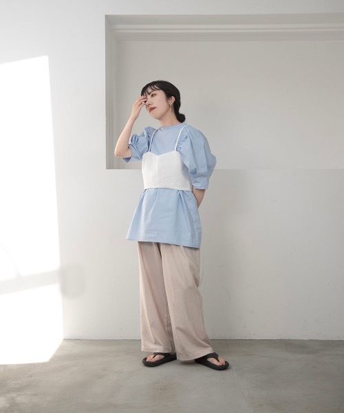 lawgy（ラウジー）の「design shoulder blouse（シャツ/ブラウス・レディース・ホワイト/ブルー・FREE）」の11枚目の写真