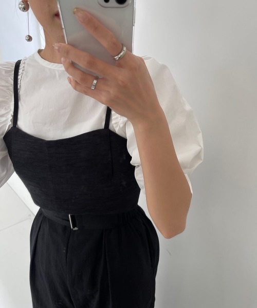 lawgy（ラウジー）の「design shoulder blouse（シャツ/ブラウス・レディース・ホワイト/ブルー・FREE）」の19枚目の写真