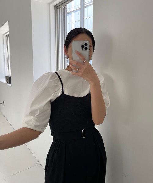 lawgy（ラウジー）の「design shoulder blouse（シャツ/ブラウス・レディース・ホワイト/ブルー・FREE）」の13枚目の写真