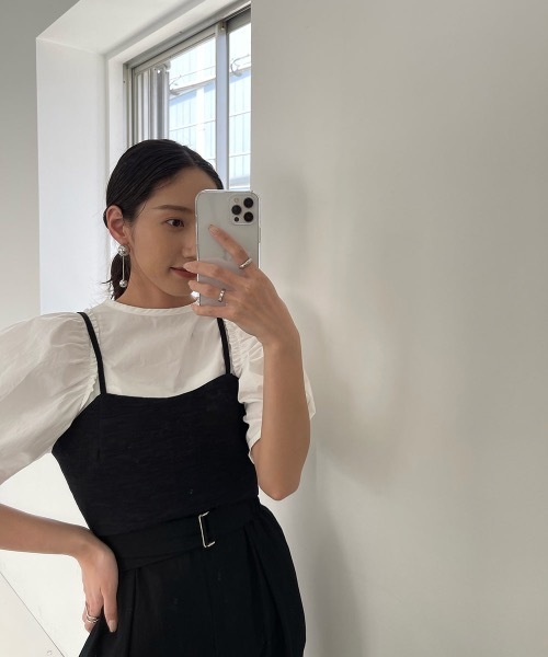 lawgy（ラウジー）の「design shoulder blouse（シャツ/ブラウス・レディース・ホワイト/ブルー・FREE）」の8枚目の写真