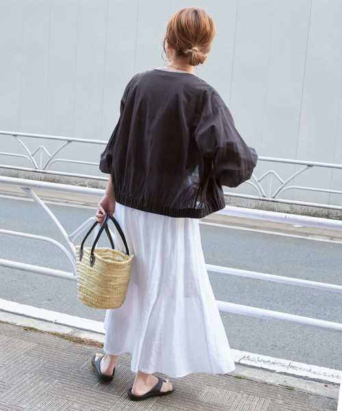 Simplicite(サンプリシテ)の「《追加》ギャザーシアージャケット(その他アウター・レディース・ブラック/カーキ/ブラウン・FREE)」の6枚目の写真