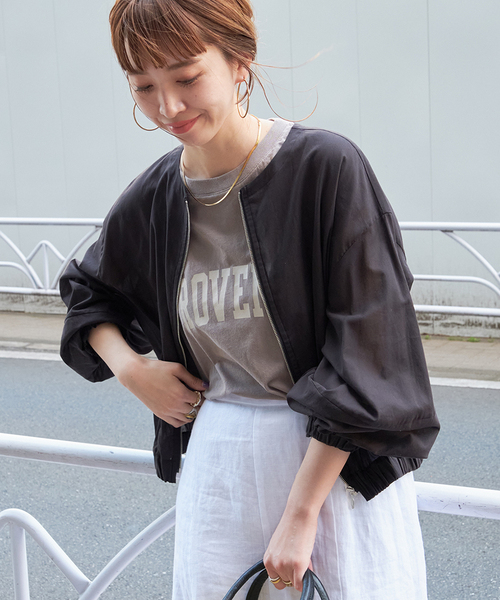 Simplicite(サンプリシテ)の「《追加》ギャザーシアージャケット(その他アウター・レディース・ブラック/カーキ/ブラウン・FREE)」の7枚目の写真