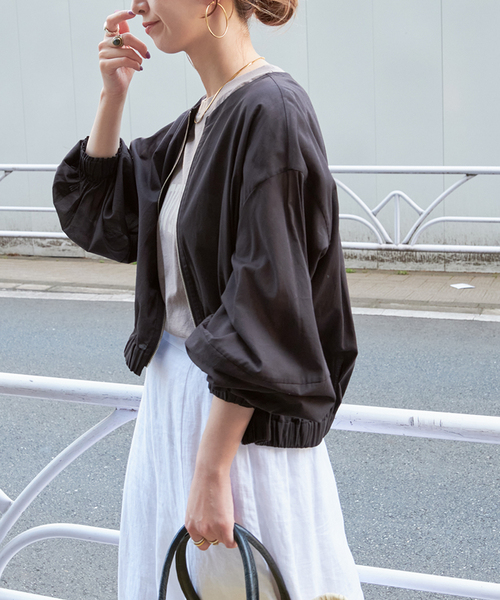 Simplicite(サンプリシテ)の「《追加》ギャザーシアージャケット(その他アウター・レディース・ブラック/カーキ/ブラウン・FREE)」の8枚目の写真