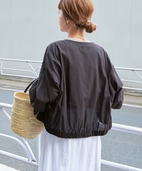 Simplicite(サンプリシテ)の「《追加》ギャザーシアージャケット(その他アウター・レディース・ブラック/カーキ/ブラウン・FREE)」の9枚目の写真