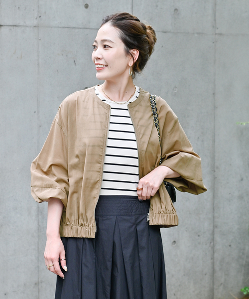 Simplicite(サンプリシテ)の「《追加》ギャザーシアージャケット(その他アウター・レディース・ブラック/カーキ/ブラウン・FREE)」の11枚目の写真