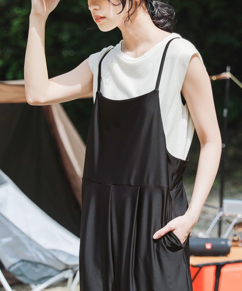 osharewalker（オシャレウォーカー）の「【廃盤】『ジョガーサロペット』（ラッシュガード・レディース・カーキ/ブラック・1/2）」の7枚目の写真