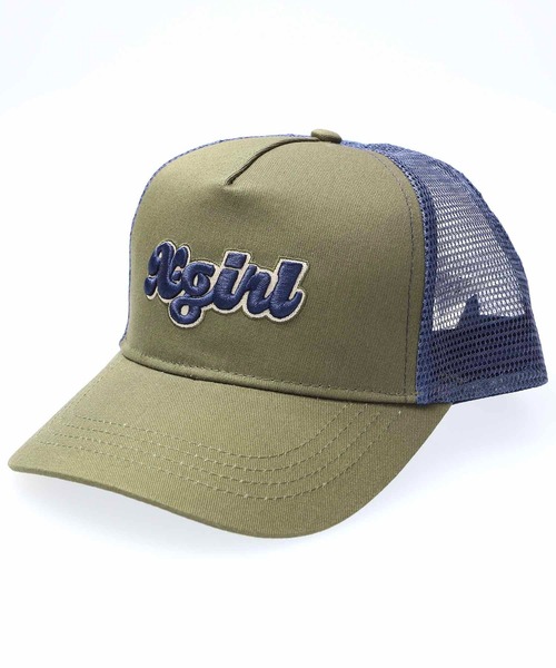 X-girl（エックスガール）の「PUDGY LOGO TRACKER CAP（キャップ・レディース・ライトブルー/ブラック/オリーブ・ONE SIZE）」の3枚目の写真