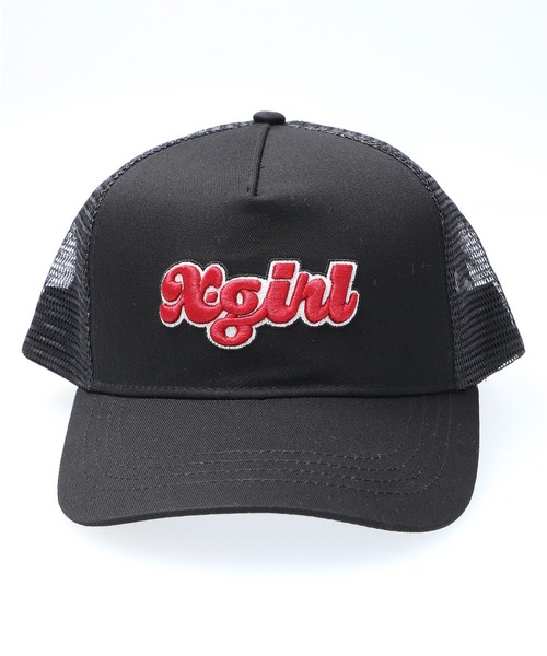 X-girl（エックスガール）の「PUDGY LOGO TRACKER CAP（キャップ・レディース・ライトブルー/ブラック/オリーブ・ONE SIZE）」の4枚目の写真