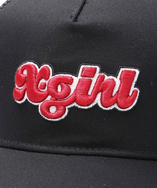 X-girl（エックスガール）の「PUDGY LOGO TRACKER CAP（キャップ・レディース・ライトブルー/ブラック/オリーブ・ONE SIZE）」の7枚目の写真