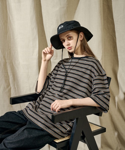 WETTEMPT（ウィテンプト）の「CREW NECK MULTI BORDER TEE / クルーネックマルチボーダーT（Tシャツ/カットソー・メンズ・オフホワイト/ブラック・SMALL/LARGE/MEDIUM）」の21枚目の写真