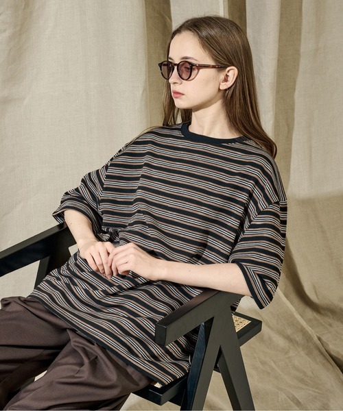 セール】CREW NECK MULTI BORDER TEE / クルーネックマルチ