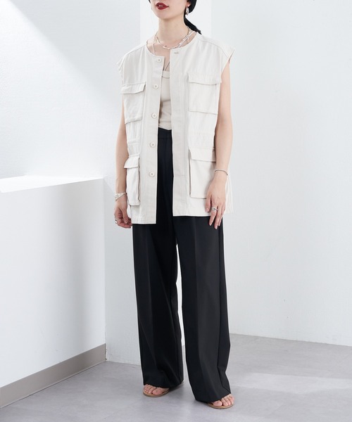 SHENERY（シーナリー）の「カーブウエストタックパンツ（その他パンツ・レディース・ブラック/グレー・36/38）」の8枚目の写真