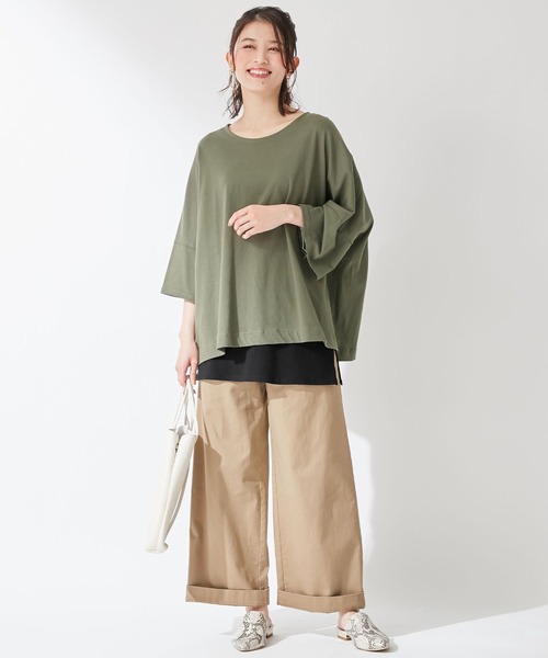 Viola e Viola（ヴィオラエヴィオラ）の「綿１００％レイヤード付け裾（その他アンダーウェア/インナー・レディース・ホワイト/ブラック/モカ/チャコール・M～Ｌ/4L～5L/LL～3L）」の10枚目の写真