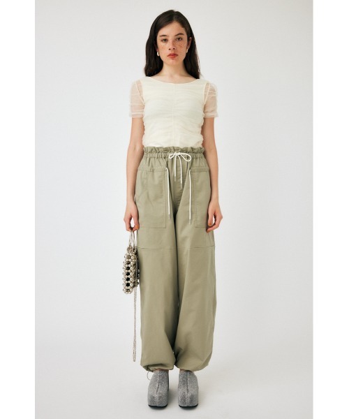 MOUSSY(マウジー)の「CUT TULLE トップス(Tシャツ/カットソー・レディース・ライトベージュ/ライトパープル/ネイビー・FREE)」の13枚目の写真