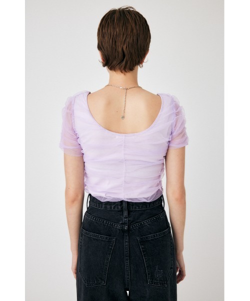 MOUSSY(マウジー)の「CUT TULLE トップス(Tシャツ/カットソー・レディース・ライトベージュ/ライトパープル/ネイビー・FREE)」の15枚目の写真