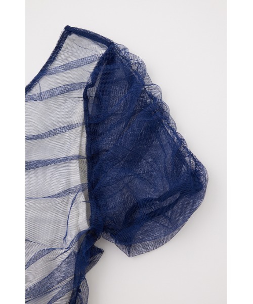 MOUSSY(マウジー)の「CUT TULLE トップス(Tシャツ/カットソー・レディース・ライトベージュ/ライトパープル/ネイビー・FREE)」の9枚目の写真