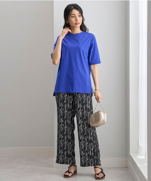 BELLUNA PLUS（ベルーナ）の「汗ジミ対策！５分袖プルオーバー（Tシャツ/カットソー・レディース・ロイヤルブルー/ライム/ベージュ系/ブラック・MEDIUM/LARGE/X-LARGE）」の7枚目の写真
