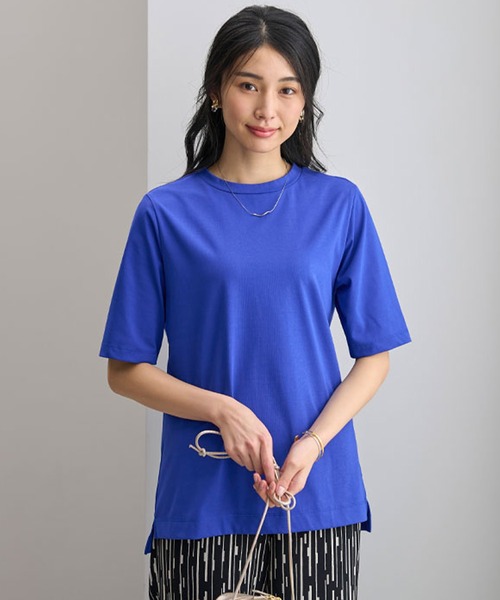 BELLUNA PLUS（ベルーナ）の「汗ジミ対策！５分袖プルオーバー（Tシャツ/カットソー・レディース・ロイヤルブルー/ライム/ベージュ系/ブラック・MEDIUM/LARGE/X-LARGE）」の16枚目の写真