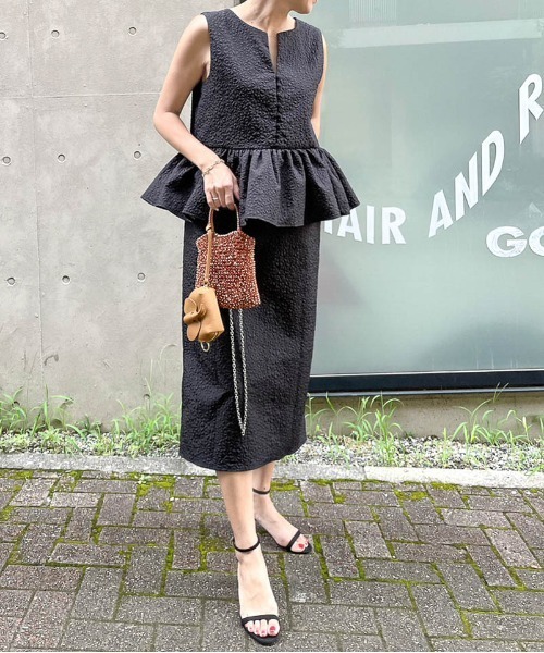 セール】ジャガードノースリーブワンピース（ワンピース）｜AMELY