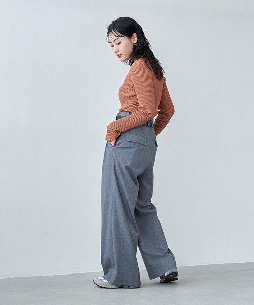 セール】限定展開 ソリッドカラー タックリブ ニットプル