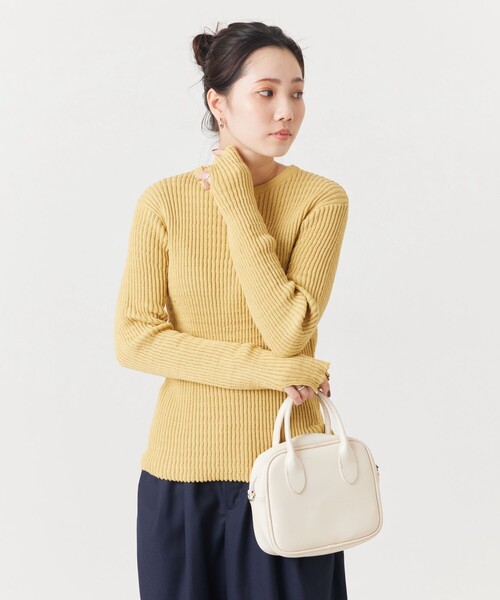 FREAK'S STORE（フリークスストア）の「限定展開　ソリッドカラー タックリブ ニットプルオーバー（ニット/セーター・レディース・ブラック/グリーン/ピンク/モカ/オレンジ/ブルー/ナチュラル/グレー/イエロー・ﾌﾘ-）」の20枚目の写真