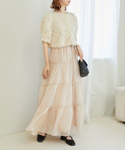 MAJESTIC LEGON（マジェスティックレゴン）の「フサフサプードルトップス（Tシャツ/カットソー・レディース・ライトグレー/アイボリー/グレイッシュベージュ・MEDIUM）」の2枚目の写真