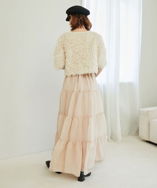 MAJESTIC LEGON（マジェスティックレゴン）の「フサフサプードルトップス（Tシャツ/カットソー・レディース・ライトグレー/アイボリー/グレイッシュベージュ・MEDIUM）」の6枚目の写真