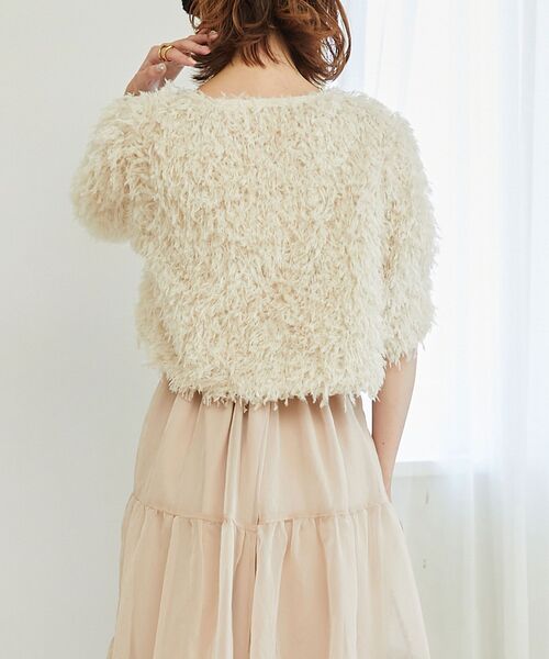 MAJESTIC LEGON（マジェスティックレゴン）の「フサフサプードルトップス（Tシャツ/カットソー・レディース・ライトグレー/アイボリー/グレイッシュベージュ・MEDIUM）」の9枚目の写真