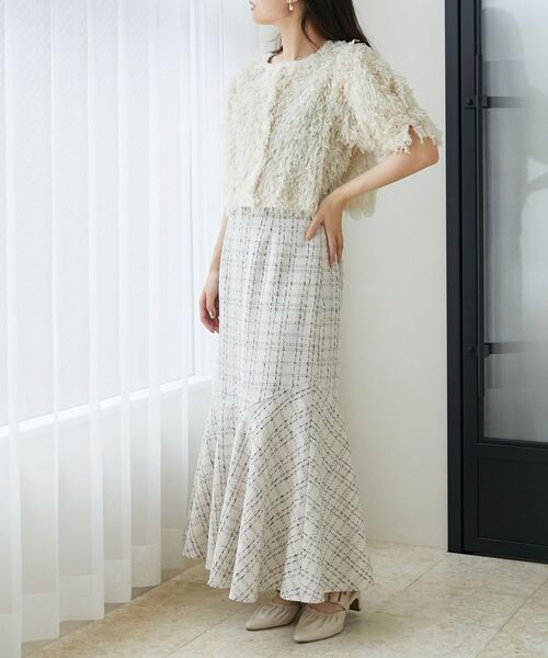 MAJESTIC LEGON（マジェスティックレゴン）の「フサフサプードルトップス（Tシャツ/カットソー・レディース・ライトグレー/アイボリー/グレイッシュベージュ・MEDIUM）」の12枚目の写真