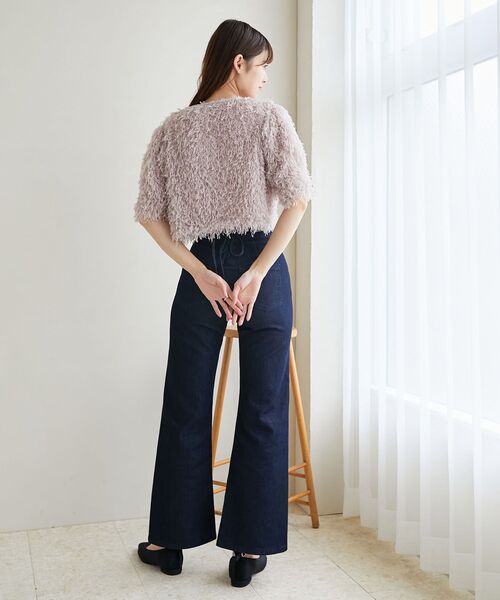 MAJESTIC LEGON（マジェスティックレゴン）の「フサフサプードルトップス（Tシャツ/カットソー・レディース・ライトグレー/アイボリー/グレイッシュベージュ・MEDIUM）」の21枚目の写真