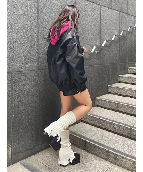 EVRIS（エヴリス）の「オリジナルレッグウォーマー（レッグウォーマー・レディース・ブラック/ホワイト・FREE）」の4枚目の写真