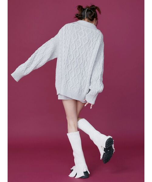 EVRIS（エヴリス）の「オリジナルレッグウォーマー（レッグウォーマー・レディース・ブラック/ホワイト・FREE）」の5枚目の写真