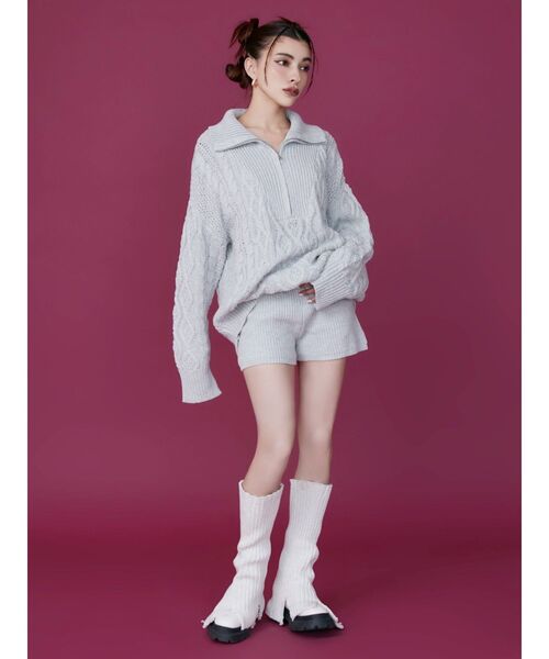 EVRIS（エヴリス）の「オリジナルレッグウォーマー（レッグウォーマー・レディース・ブラック/ホワイト・FREE）」の6枚目の写真