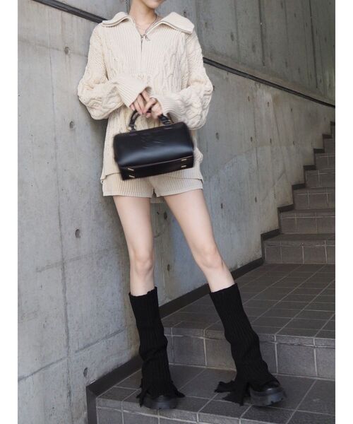 EVRIS（エヴリス）の「オリジナルレッグウォーマー（レッグウォーマー・レディース・ブラック/ホワイト・FREE）」の9枚目の写真