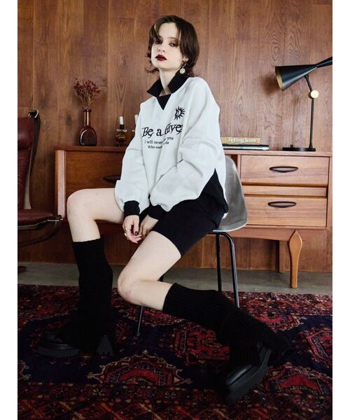 EVRIS（エヴリス）の「オリジナルレッグウォーマー（レッグウォーマー・レディース・ブラック/ホワイト・FREE）」の11枚目の写真