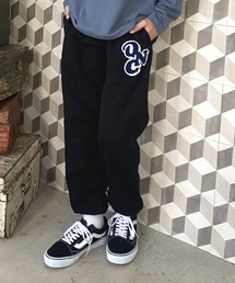 GLAZOS | 【毛玉になりにくい/しっかり素材】裏毛・サガラ刺繍入りリブラインパンツ(その他パンツ)