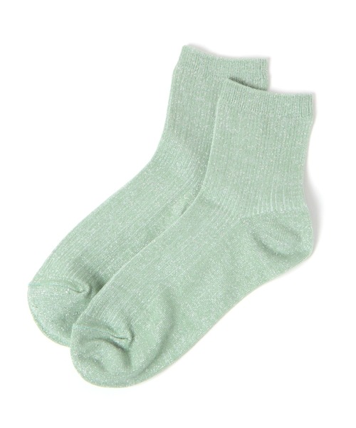 LAKOLE（ラコレ）の「リブラメクルーソックス / 970283（ソックス/靴下・レディース・ライトグレー/ライトグリーン/ブラック/サンドグレー/ホワイト/イエロー/チャコール/ブラウン/グリーン/スカイブルー/セージグリーン/グレー/ボルドー/ブルー/マスタード・FREE）」の9枚目の写真