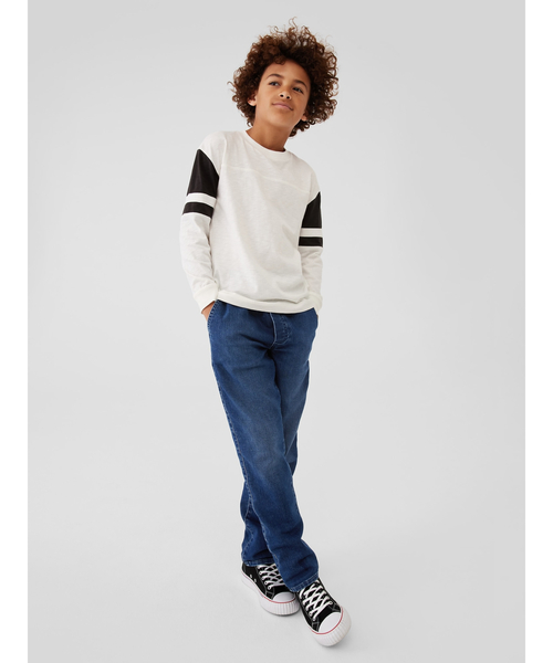 GAP（ギャップ）の「ウォッシュウェル デニム ジョガーパンツ (キッズ)（デニムパンツ・キッズ・インディゴブルー・S/M/XL/L/XXL/XS）」の2枚目の写真