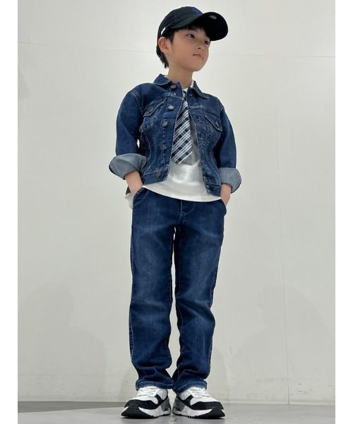 GAP（ギャップ）の「ウォッシュウェル デニム ジョガーパンツ (キッズ)（デニムパンツ・キッズ・インディゴブルー・S/M/XL/L/XXL/XS）」の14枚目の写真