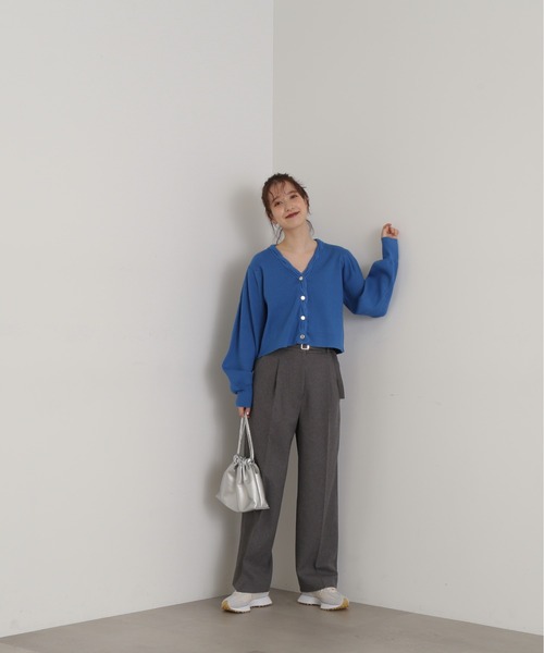 N.(N. Natural Beauty Basic)(エヌエヌナチュラルビューティーベーシック)の「◆ツイストリブカーディガン(カーディガン/ボレロ・レディース・オフホワイト/ブルー/ブラウン・MEDIUM)」の15枚目の写真