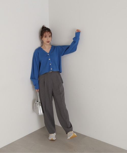 N.(N. Natural Beauty Basic)(エヌエヌナチュラルビューティーベーシック)の「◆ツイストリブカーディガン(カーディガン/ボレロ・レディース・オフホワイト/ブルー/ブラウン・MEDIUM)」の16枚目の写真