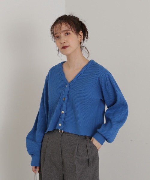 N.(N. Natural Beauty Basic)(エヌエヌナチュラルビューティーベーシック)の「◆ツイストリブカーディガン(カーディガン/ボレロ・レディース・オフホワイト/ブルー/ブラウン・MEDIUM)」の19枚目の写真