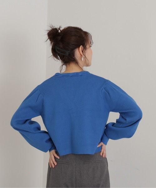 N.(N. Natural Beauty Basic)(エヌエヌナチュラルビューティーベーシック)の「◆ツイストリブカーディガン(カーディガン/ボレロ・レディース・オフホワイト/ブルー/ブラウン・MEDIUM)」の21枚目の写真