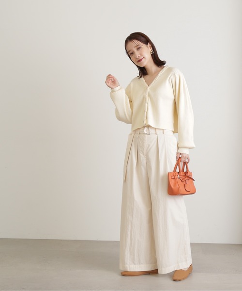 N.(N. Natural Beauty Basic)(エヌエヌナチュラルビューティーベーシック)の「◆ツイストリブカーディガン(カーディガン/ボレロ・レディース・オフホワイト/ブルー/ブラウン・MEDIUM)」の8枚目の写真