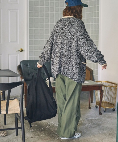 Cargo boxy-fit cardigan, green | MAX&Co.